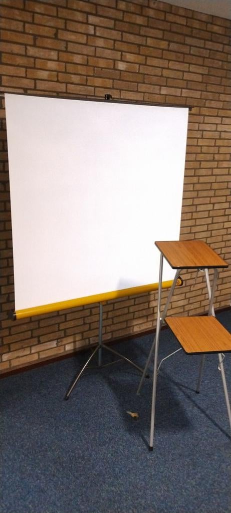 Projectiescherm en tafel, Ophalen of Verzenden, Gebruikt