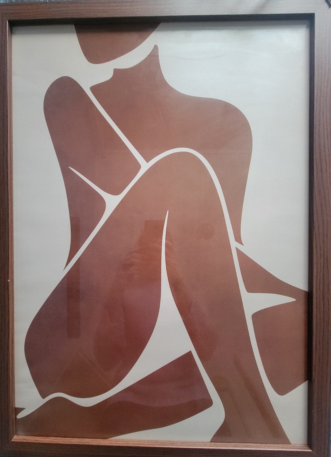 Abstracte figuur in lijst - Modern kunstwerk, Ophalen, Figuren, Hout, Print