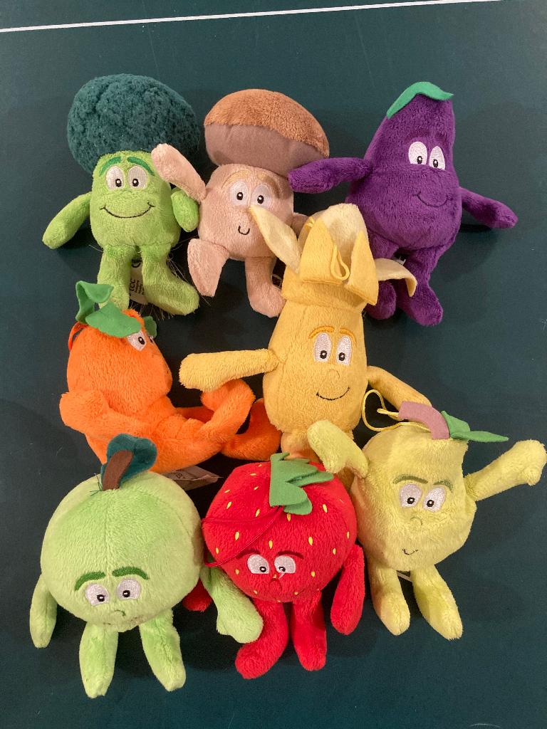 Lidl vitamini complete serie set 2018 fruit knuffels 8 st!, Lidl, Overige karakters, Overige typen, Ophalen of Verzenden