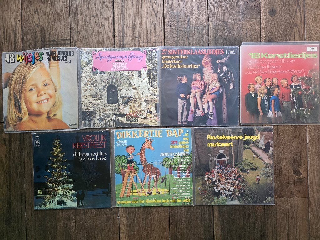 7LP Pakket Kinderplaten Jeugdmuziek Sprookjes, Cd's en Dvd's, Ophalen of Verzenden, Gebruikt, Muziek