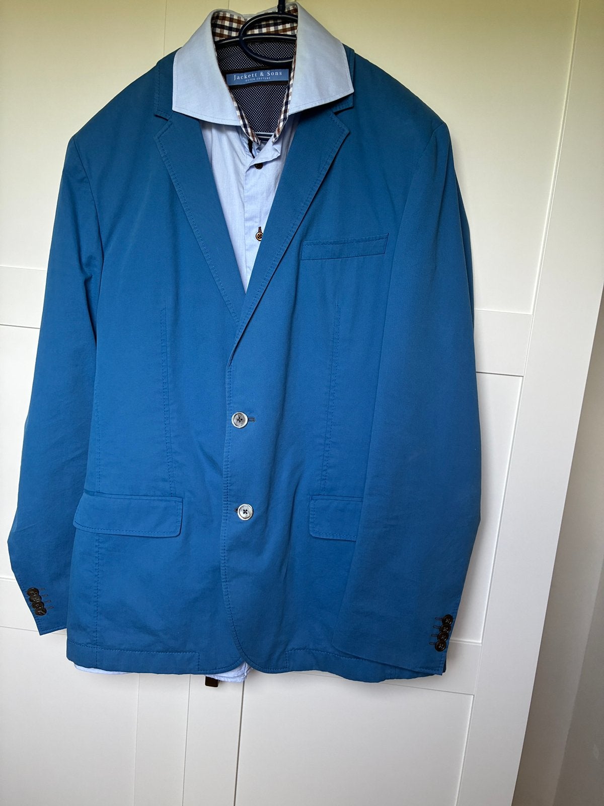 Colbert + blouse, Kleding | Heren, Ophalen of Verzenden, Zo goed als nieuw, Maat 56/58 (XL), Blauw