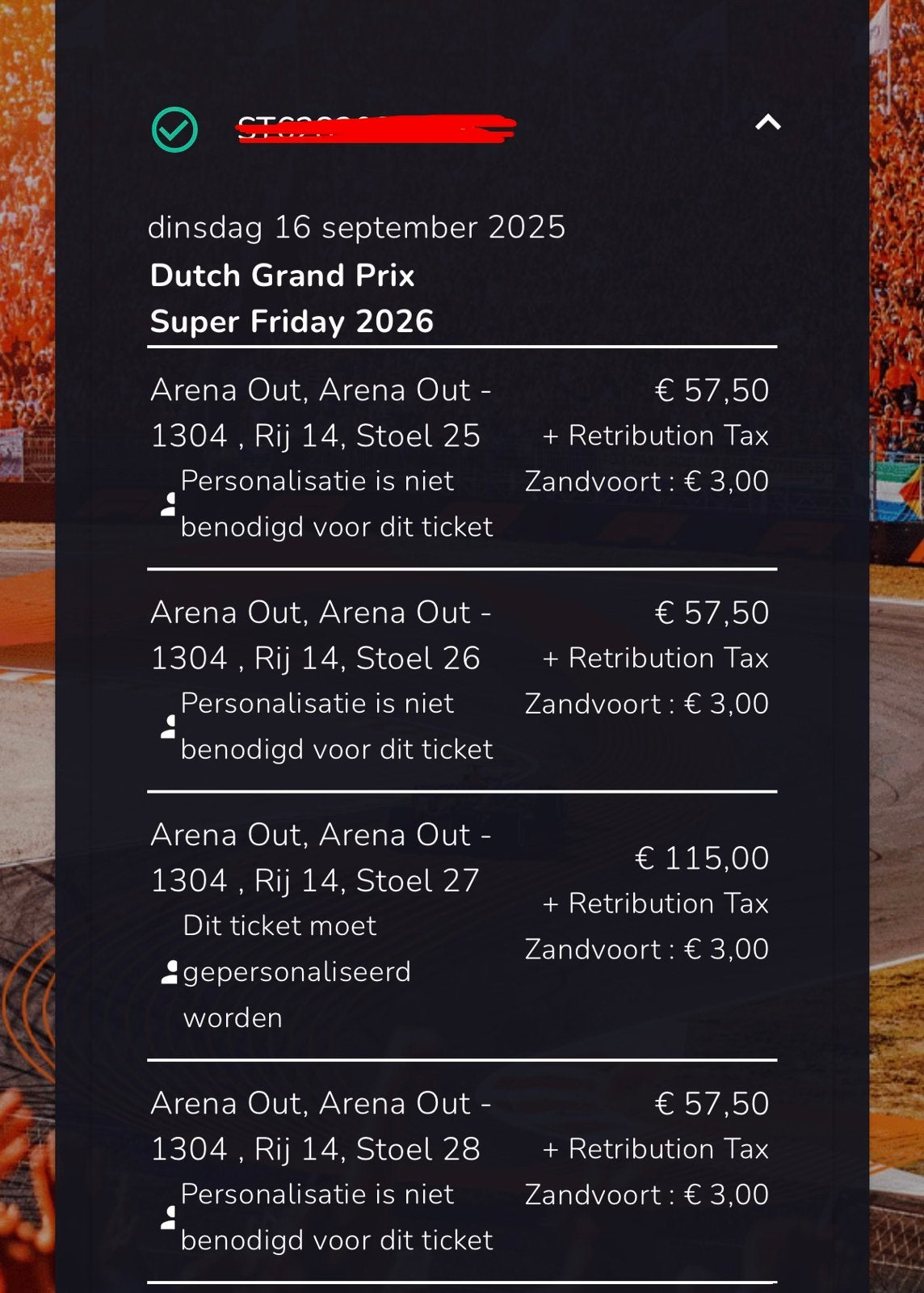Dutch Grand Prix Zandvoort 2026 Super Friday Tickets te koop, Drie personen of meer, Augustus