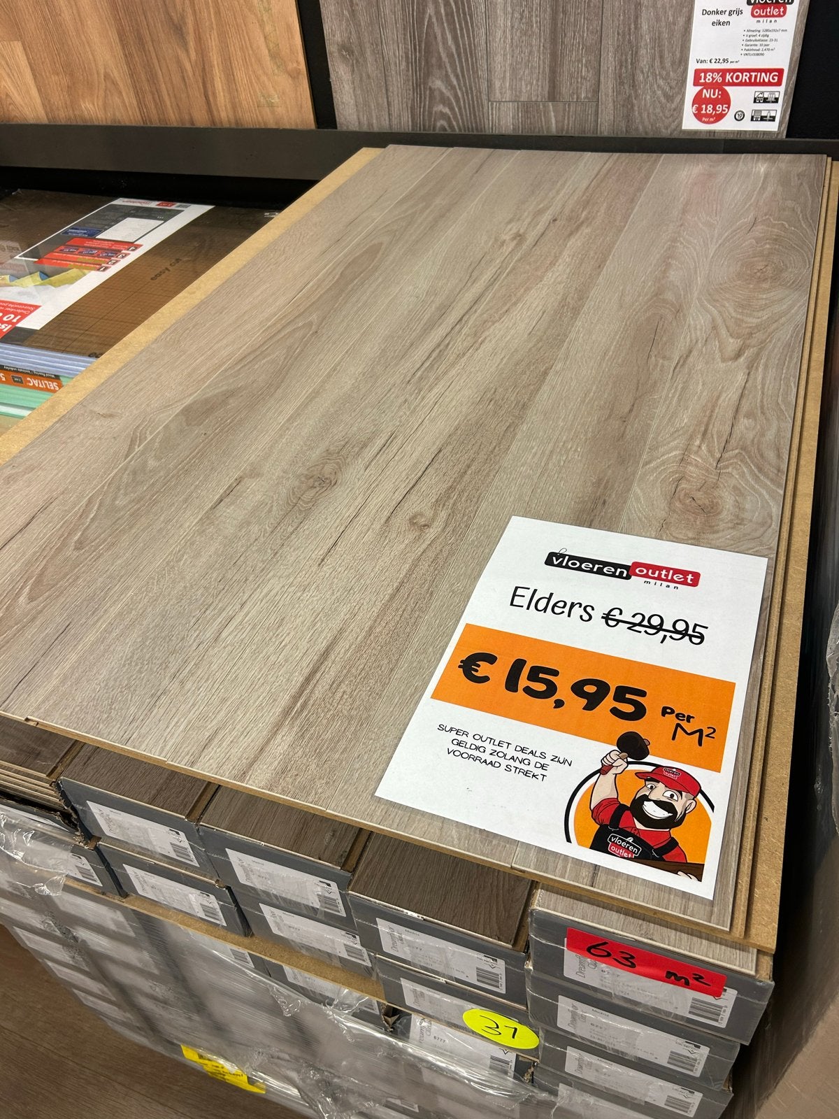 12 mm Laminaat met 4-zijdige V-groef - 63 m², Ophalen, Nieuw, 10 m² of meer, Hout