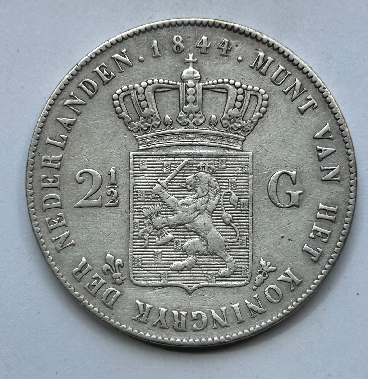Rijksdaalder 1844, Postzegels en Munten, Munten | Nederland, Ophalen of Verzenden, 2½ gulden