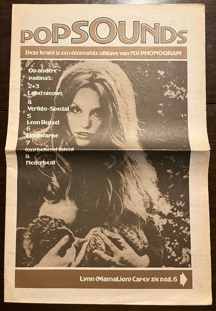 POPSOUNDS PHONOGRAM 1972 MUZIEKKRANT PLATENGIDS BLAD, Boeken, Verzenden, Gelezen, Muziek, Film of Tv