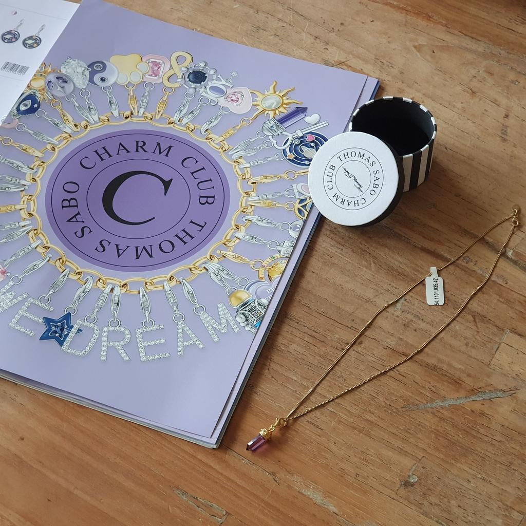 Thomas Sabo ketting met paarse hanger, Sieraden, Tassen en Uiterlijk, Ophalen of Verzenden, Nieuw