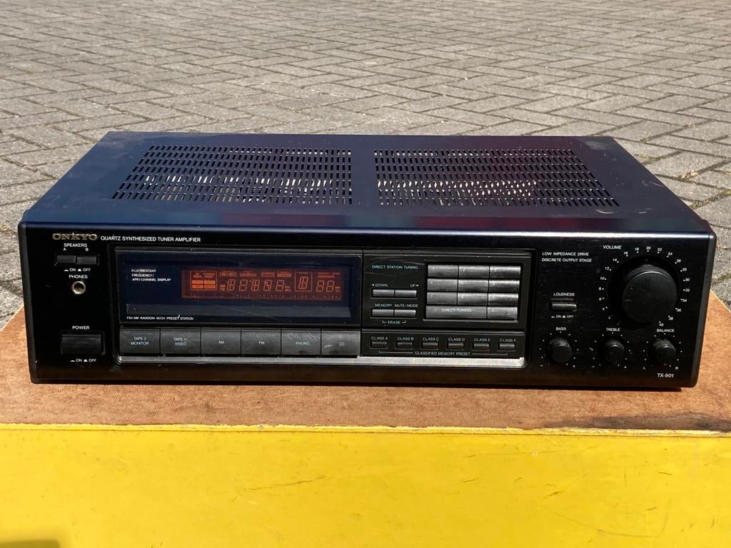 Onkyo TX-901 Quartz Synthesized Tuner Amplifier, Gebruikt, Ophalen of Verzenden, 60 tot 120 watt, Stereo