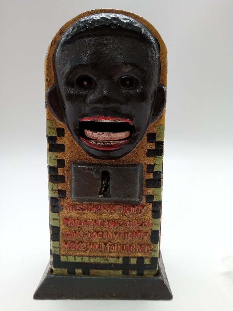 Antieke gietijzeren spaarpot - ca.1920, Ophalen of Verzenden, Gebruikt, Metaal of Blik, Overige thema's