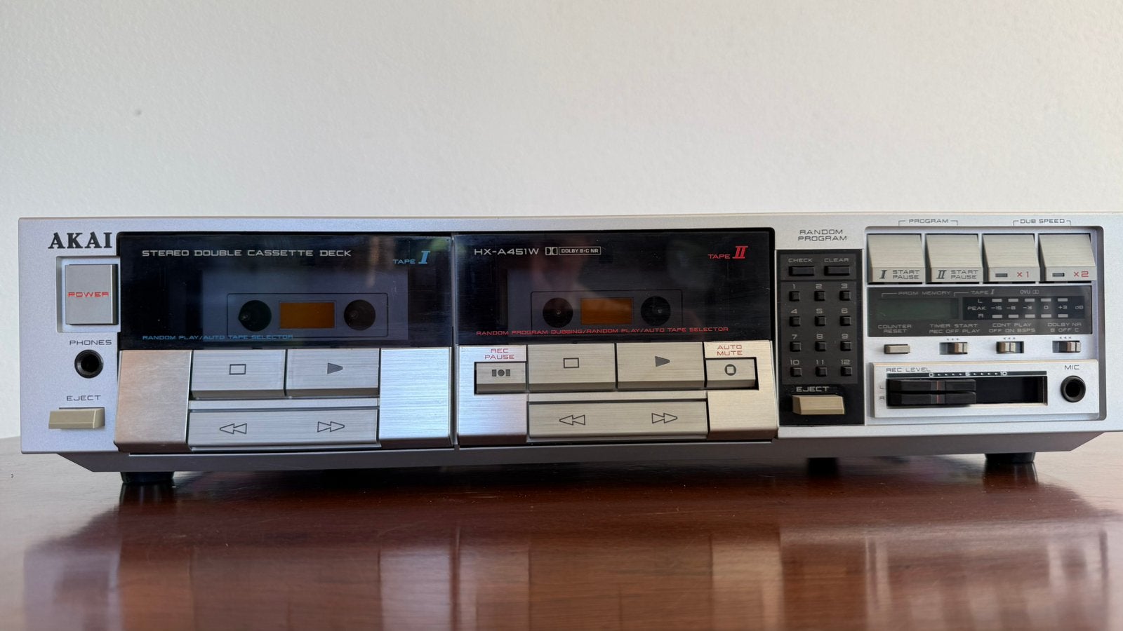 Akai Dubbel cassettedeck HX A451W met ab, Audio, Tv en Foto, Cassettedecks, Ophalen, Dubbel, Akai, Tiptoetsen
