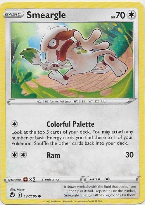 Silver Tempest,  Smeargle [common] 137/195, Verzenden, Nieuw, Losse kaart