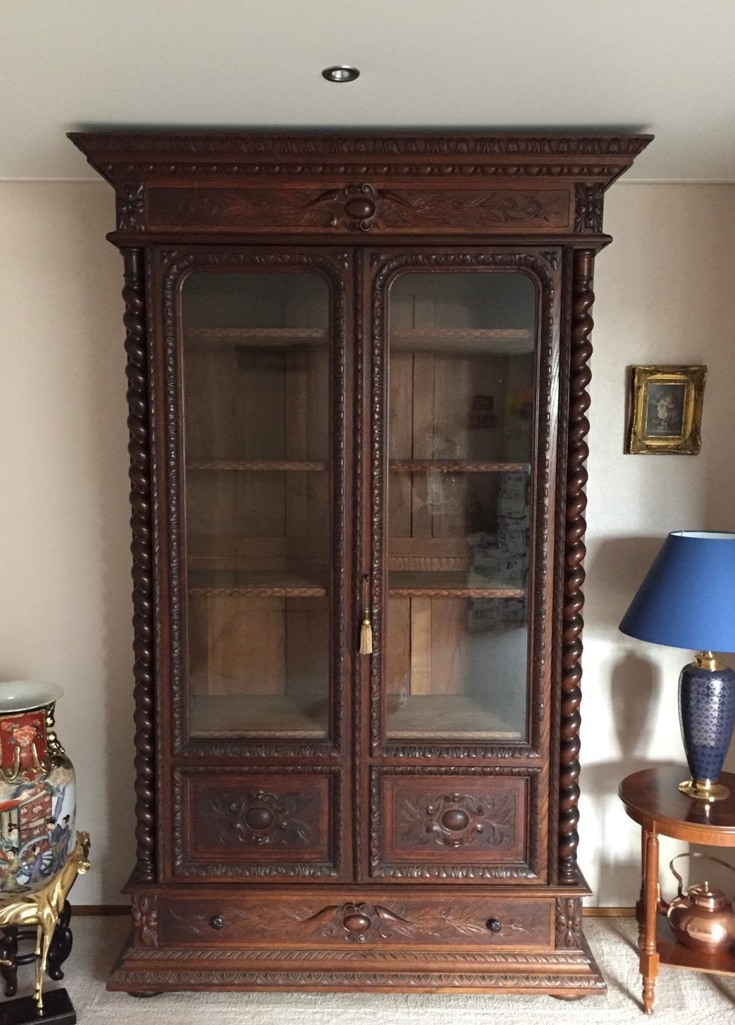 Antieke eikenhouten kast, Antiek en Kunst, Ophalen