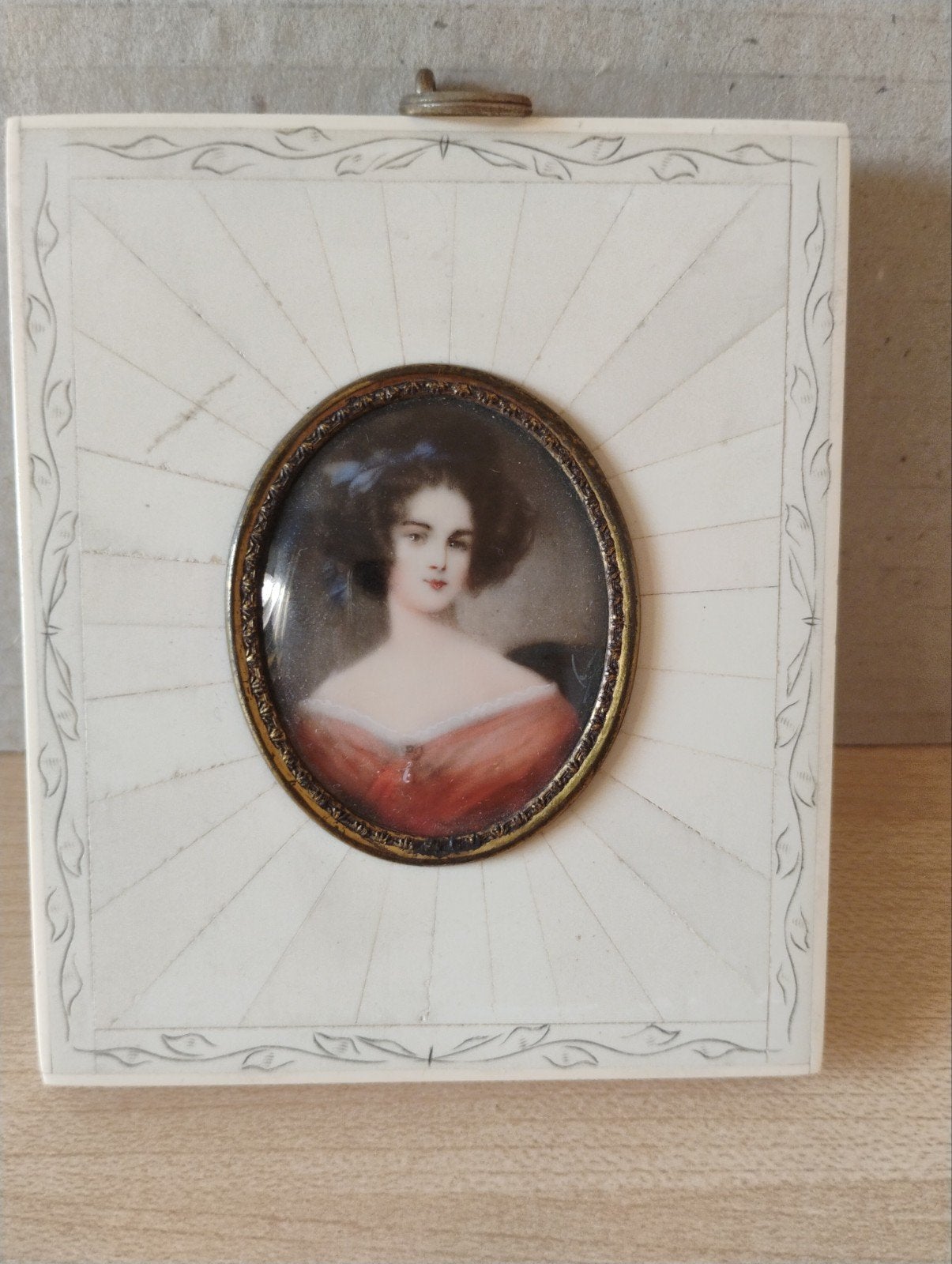 Antiek miniatuurportret Marchesa Marianna Florenzi, Ophalen of Verzenden