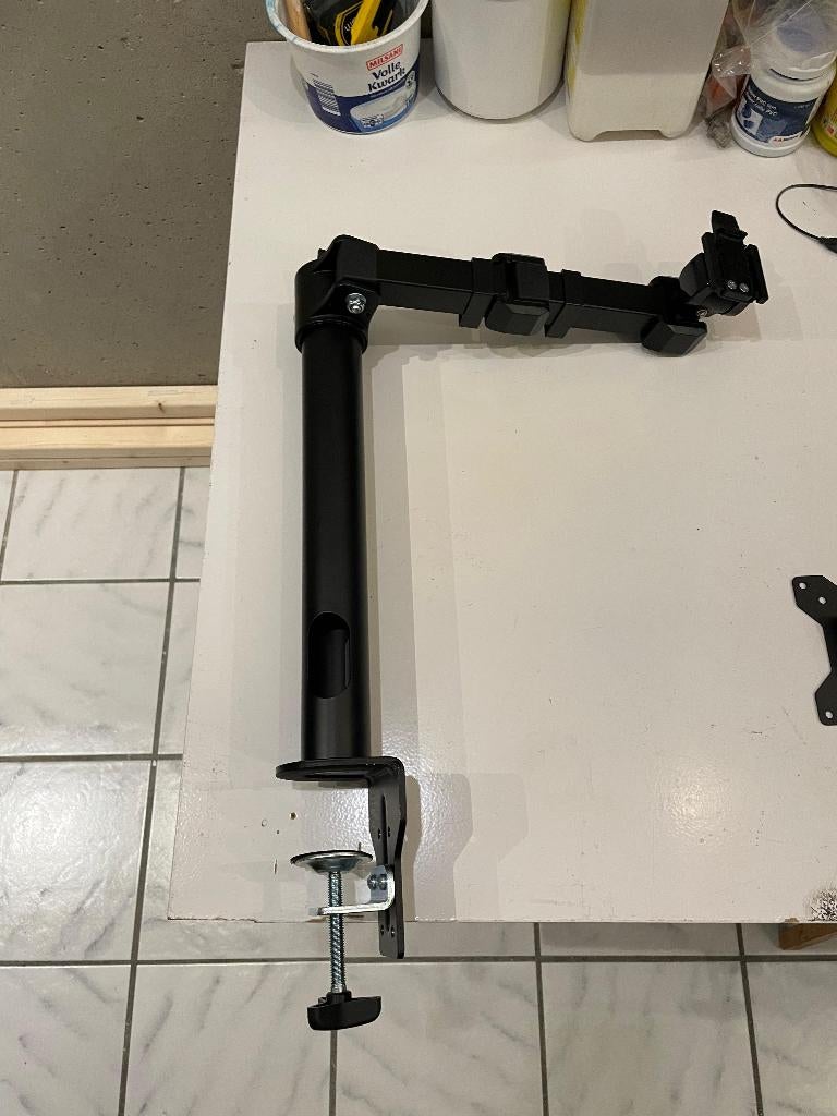 Single monitor stand, height adjustable, steel, black, Ophalen of Verzenden, Nieuw