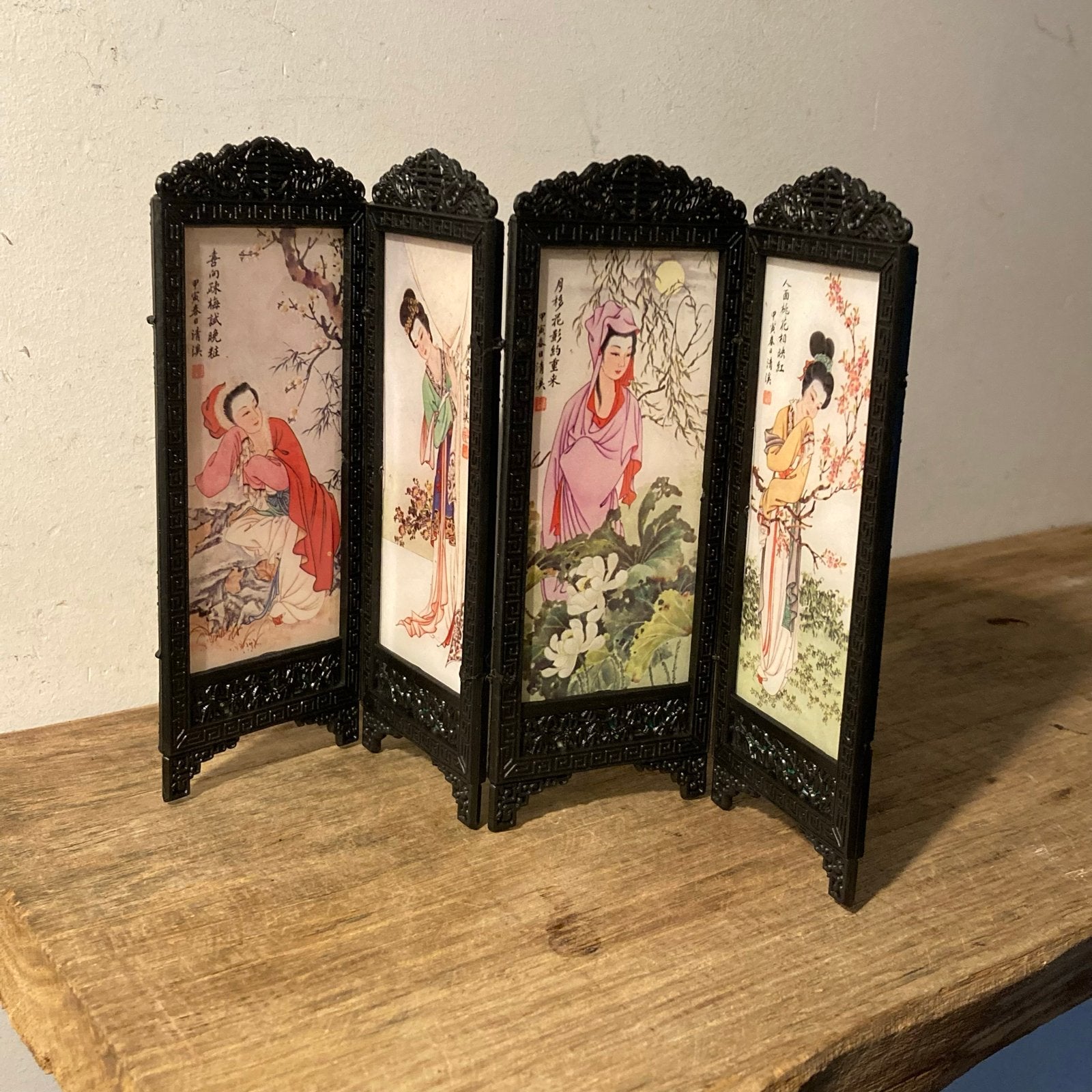 Miniatuur Chinees kamerscherm - Vintage 23x15 cm, Ophalen of Verzenden