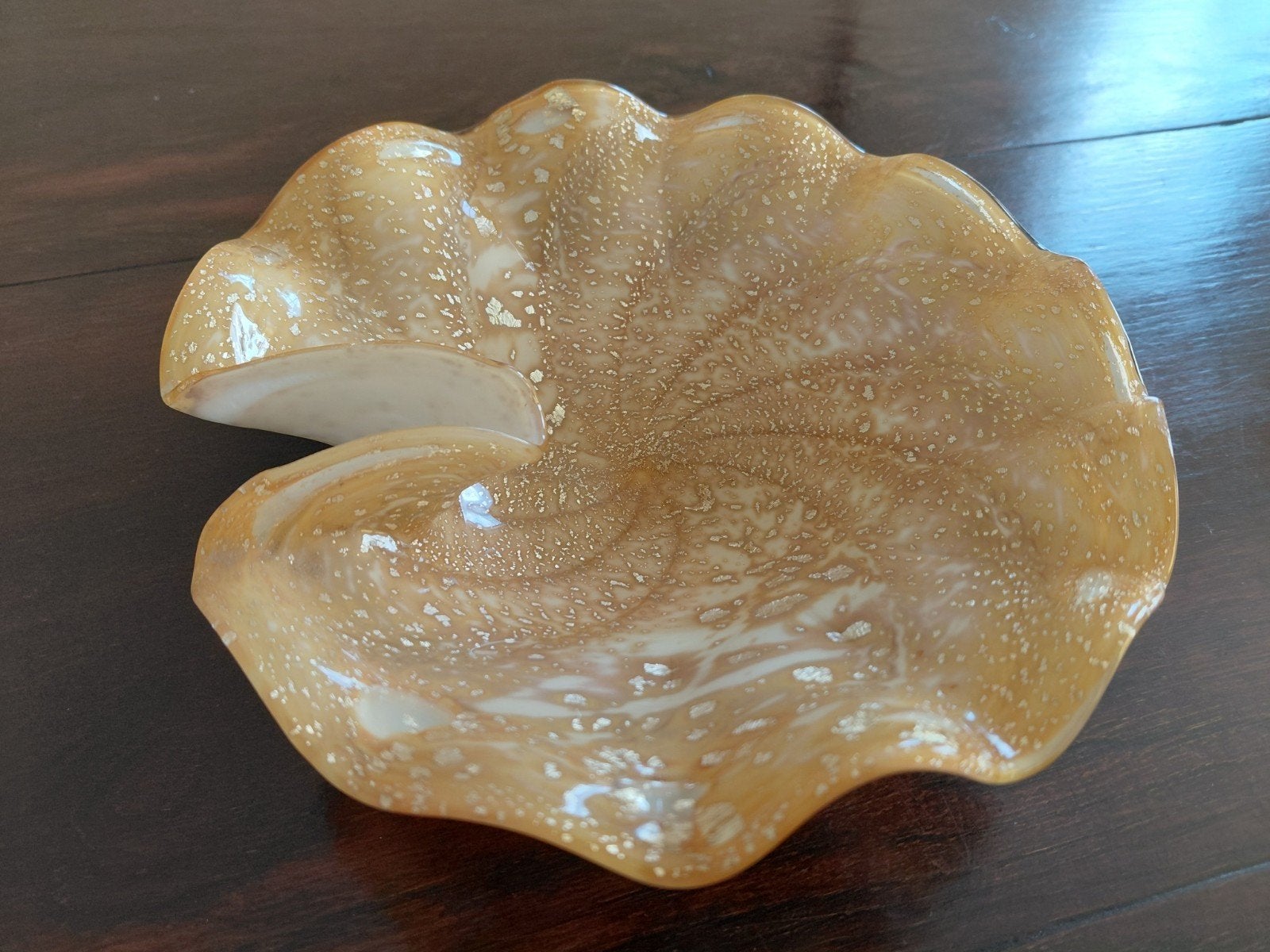 Murano glazen schaal 20cm - Vintage schelp design, Ophalen of Verzenden