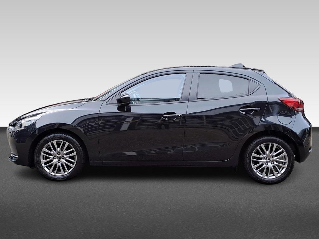 Mazda 2 1.5 SKYACTIV-G 90PK LUXURY NAVI CAMERA HUD LED ECC N, Auto's, 4 cilinders, Zwart, Origineel Nederlands, Bedrijf