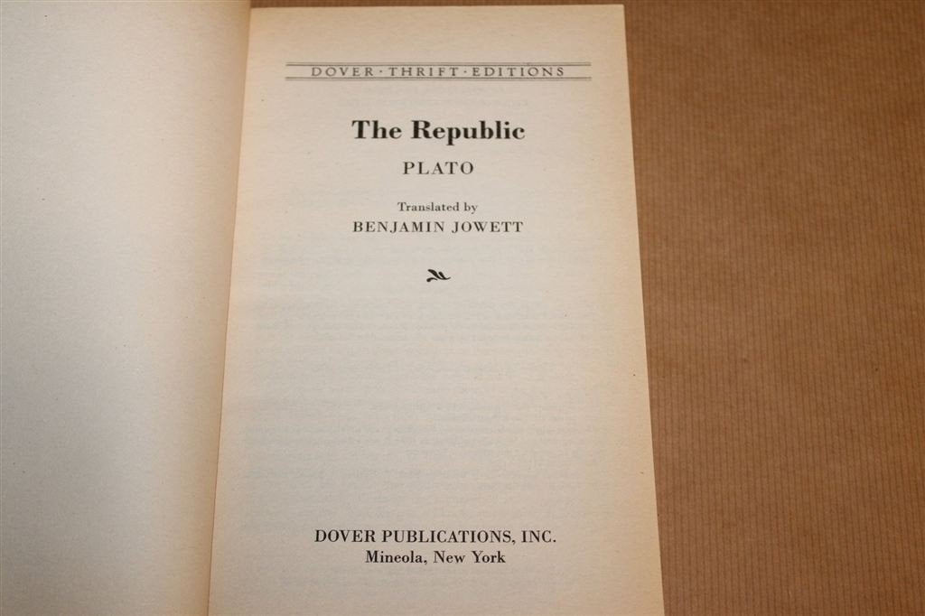 The Republic — Plato, Politeia in Vertaling van Jowett, Ophalen of Verzenden, Zo goed als nieuw