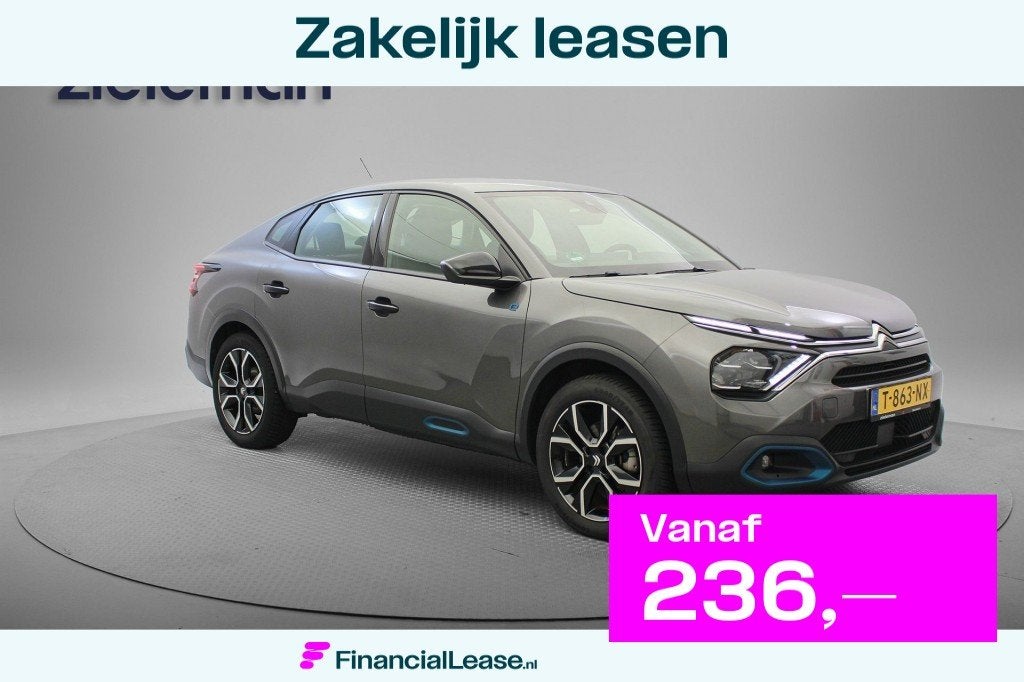Citroën ë-C4 Feel X 50 kWh - Carplay, Cruise, Clima, SOH 9, Dealer onderhouden, 136 pk, Met garantie (alle), Sedan