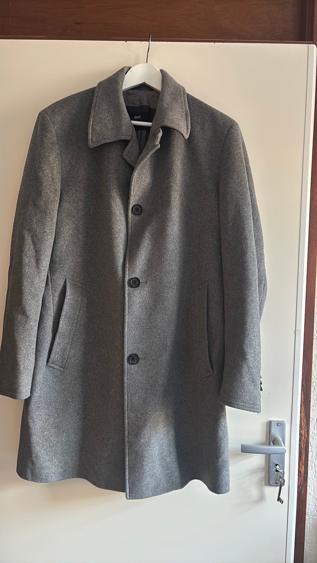 Heren lang jas, Ophalen of Verzenden, Nieuw, Maat 48/50 (M), Grijs