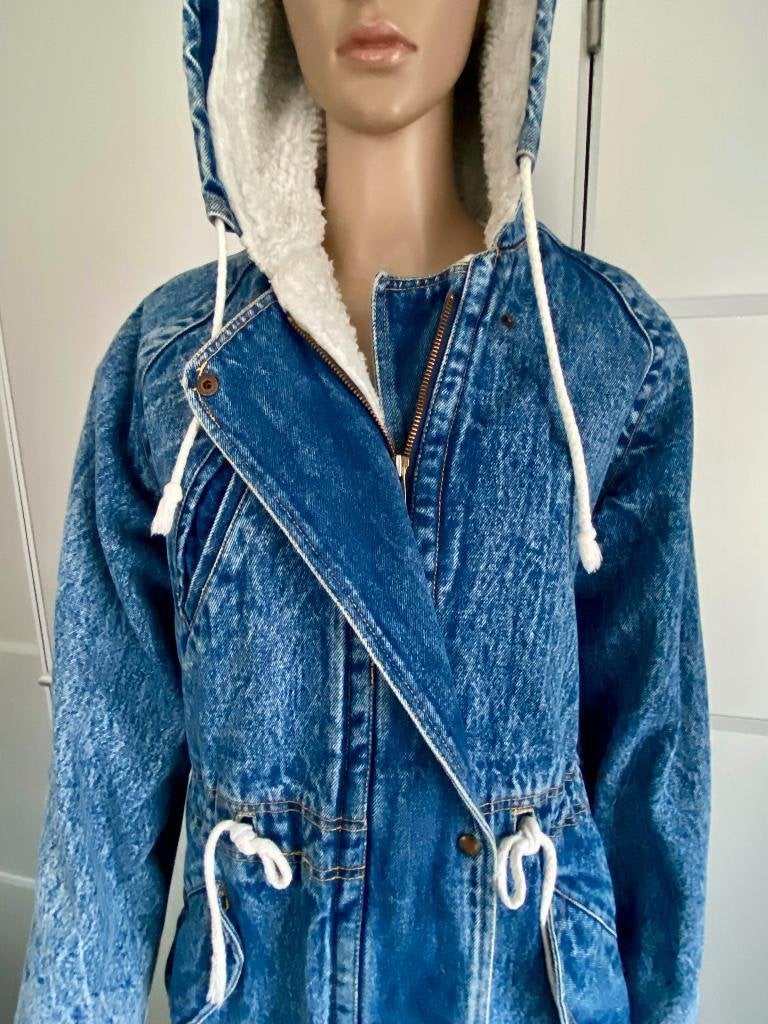 K35 spijkerjas maat 42=L winterjas parka spijker jeans blauw, Blauw, Maat 42/44 (L), Ophalen of Verzenden, Zo goed als nieuw