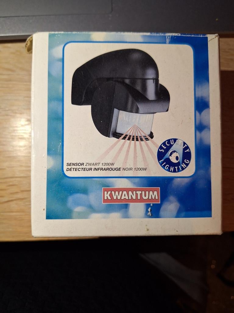 Kwantum Buitenlamp Sensor - Zwart 1200W (Nieuw in doos), Tuin en Terras, Buitenverlichting, Nieuw, Overige typen, 250 watt of meer