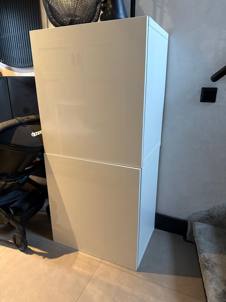 2x IKEA Besta kasten wit met deuren, Huis en Inrichting, Kasten | Boekenkasten, Gebruikt, 50 tot 100 cm, 100 tot 150 cm, 25 tot 50 cm