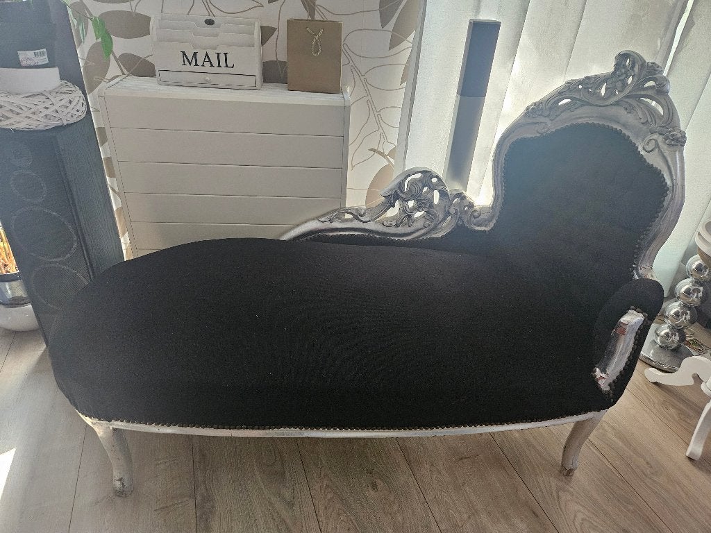 Zwarte Zilverkleurig Sofa, Huis en Inrichting, Ophalen, Zo goed als nieuw