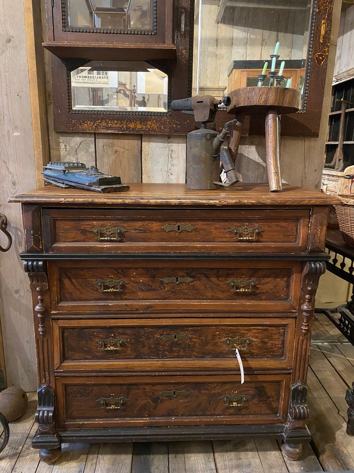 Brocante Franse ladekast landelijke kast, Ophalen