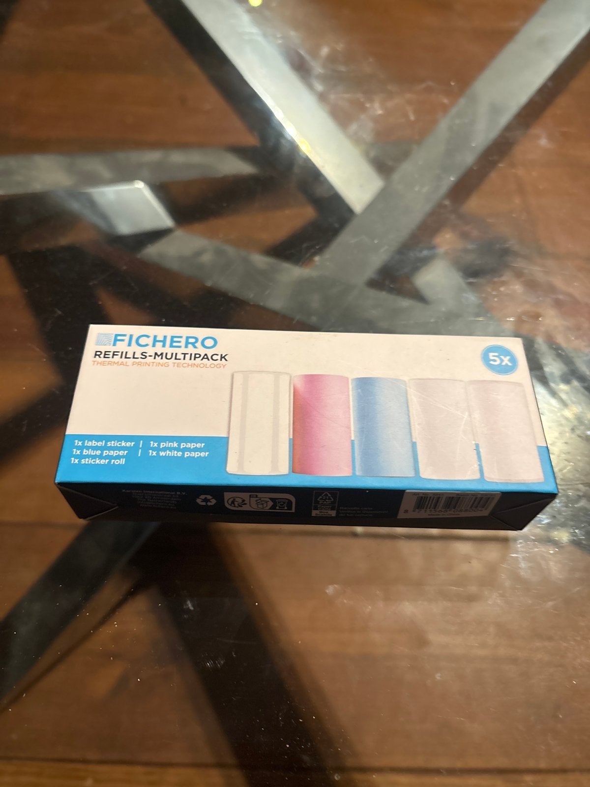 Fichero Mini Pocket Printer met 7 rollen papier, Computers en Software, Zwart-en-wit printen, Gebruikt, Printer, Ophalen of Verzenden