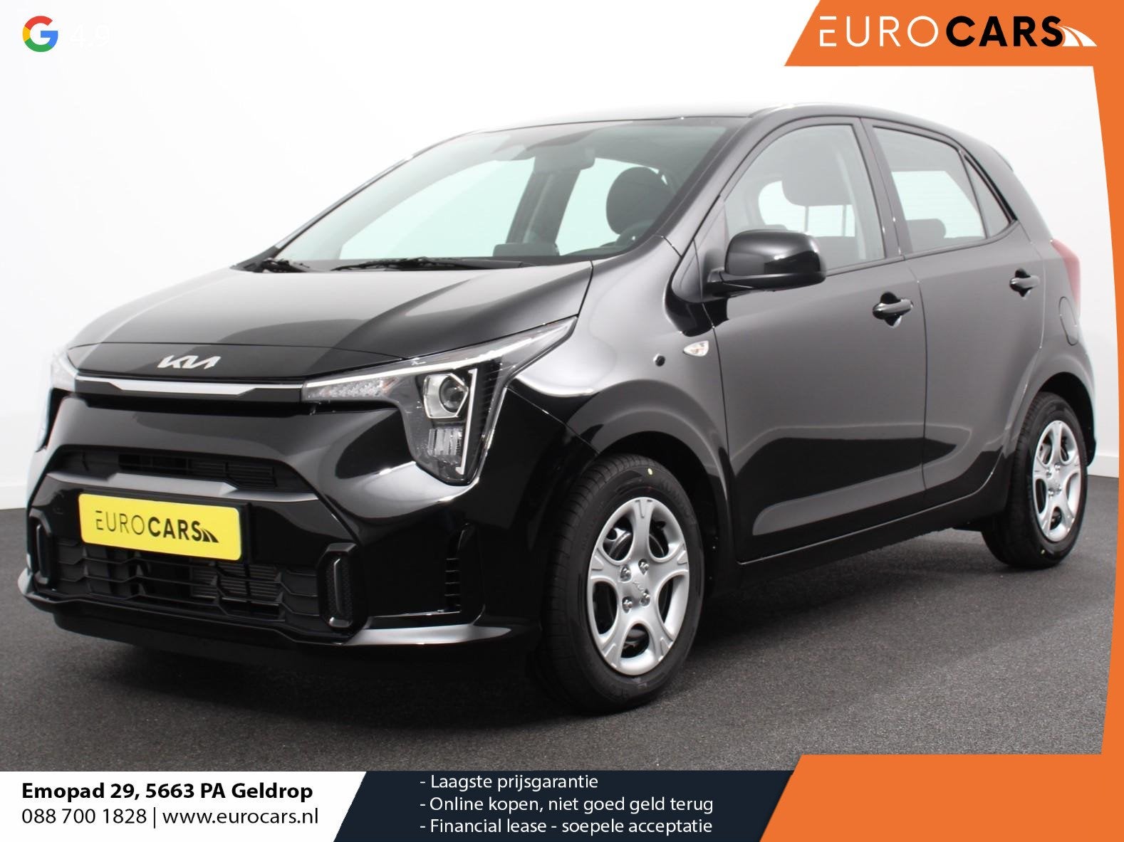 Kia Picanto 1.0 DPI DynamicLine Automaat DEMO! Navigatie App, Auto's, Stof, 4 stoelen, Zwart, Bedrijf