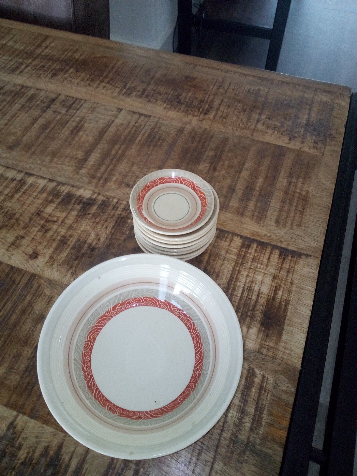 mooie antieke set v Woods ivory, Ophalen of Verzenden