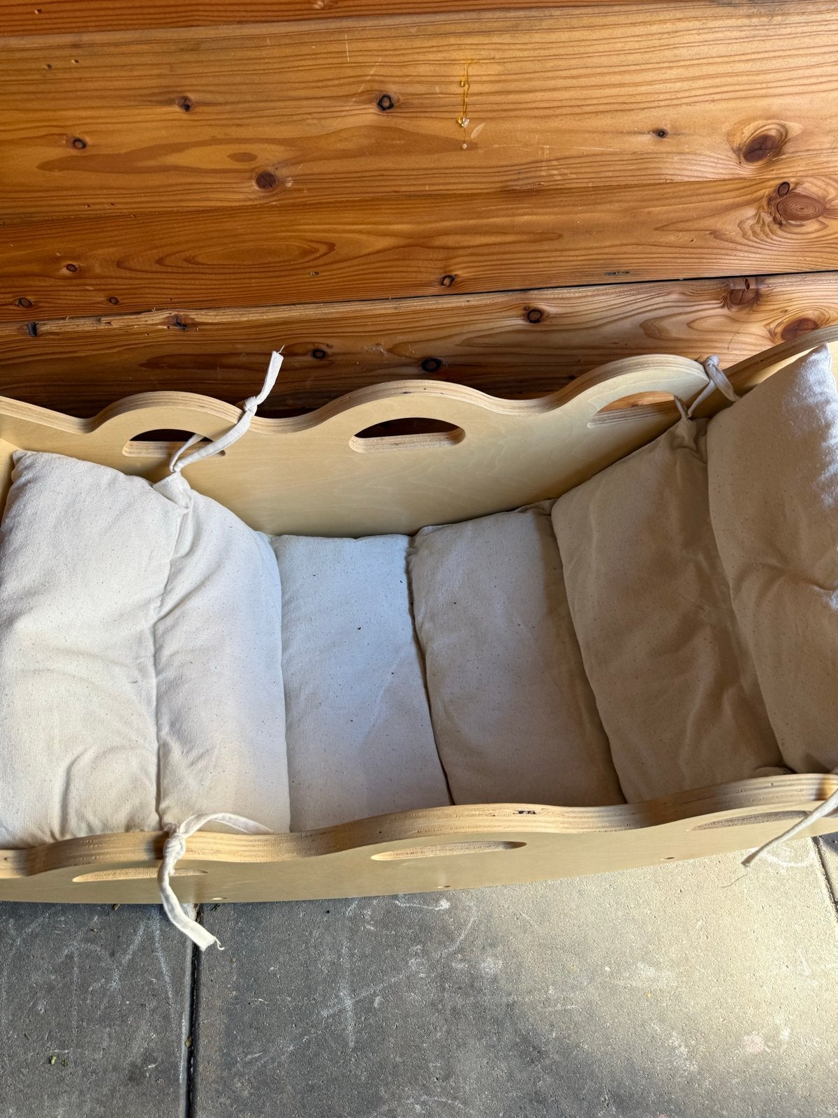 Houten Kinder Schommel met Kussens - nu €15,- goed als nieuw, Ophalen, Zo goed als nieuw, Schommel