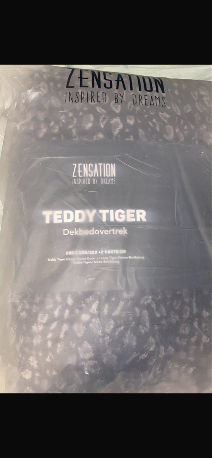 Zensation Teddy Tiger Dekbedovertrek - Nieuw, Dekbedovertrek, Ophalen of Verzenden, Overige merken, Grijs