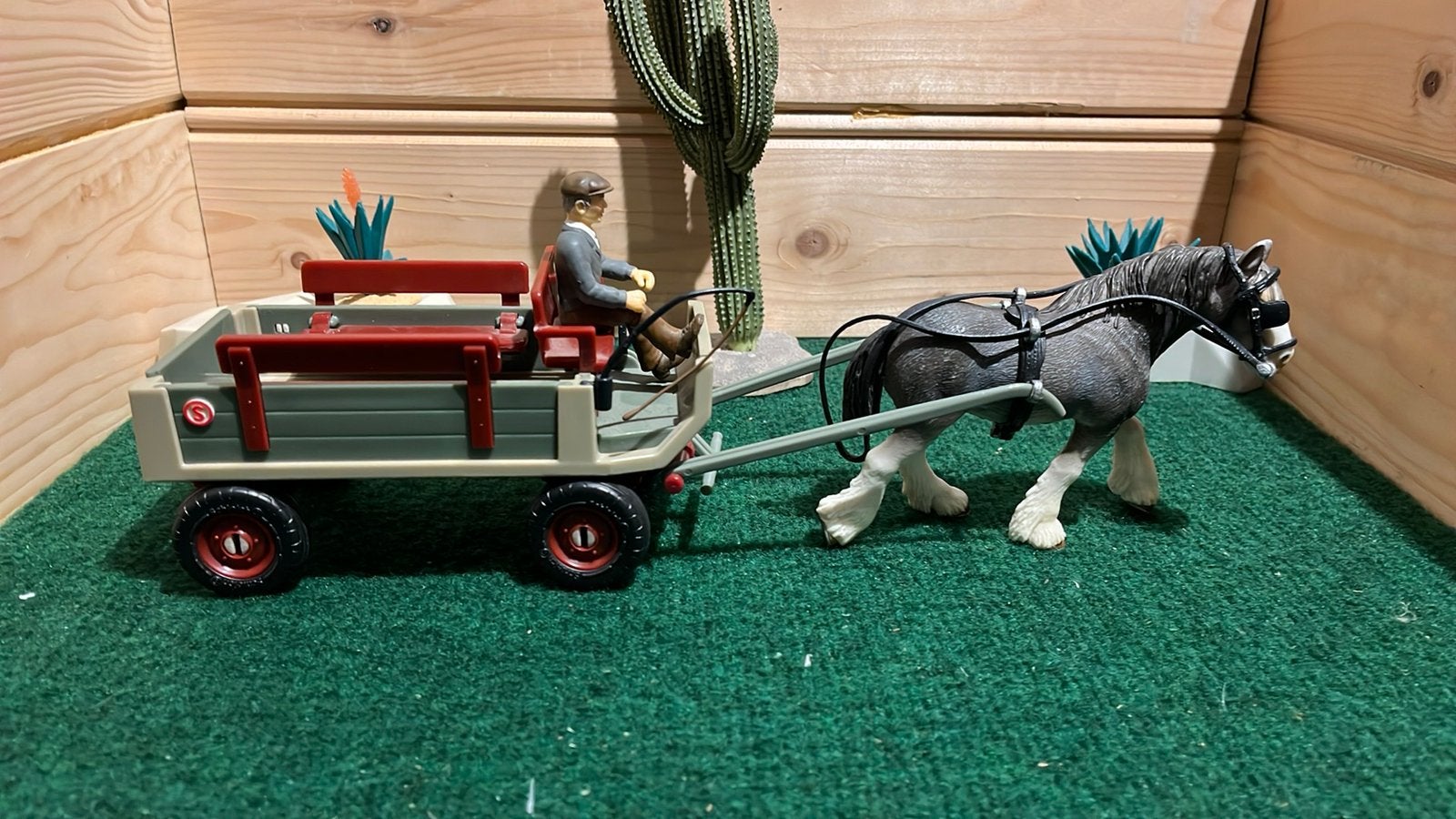 Schleich boerenwagen, Verzamelen, Ophalen of Verzenden, Zo goed als nieuw, Paard, Beeldje of Figuurtje
