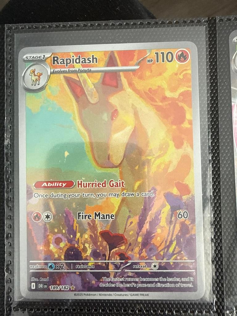 Pokémon Rapidash kaart 189/182, Ophalen of Verzenden, Gebruikt, Losse kaart, Foil