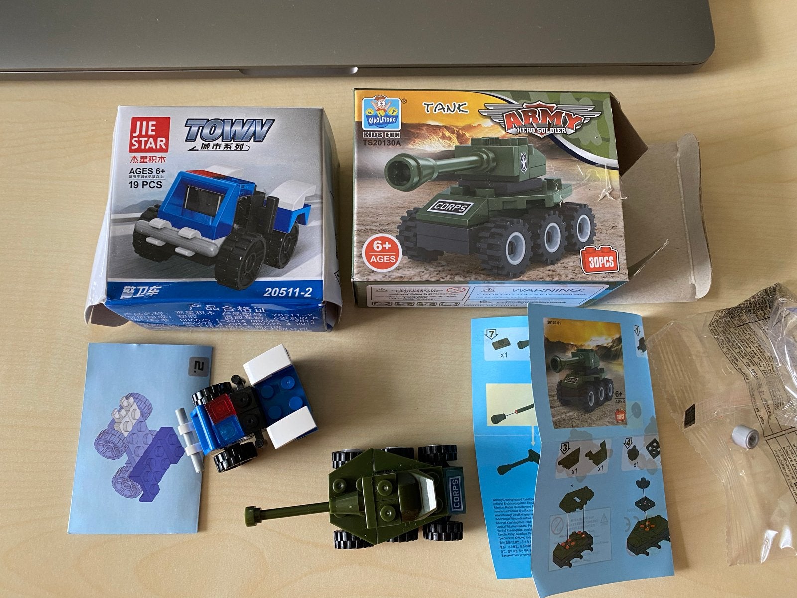 Bouwblokken set: Politieauto & Tank (compatibel met Lego), Ophalen of Verzenden, Nieuw, Overige merken