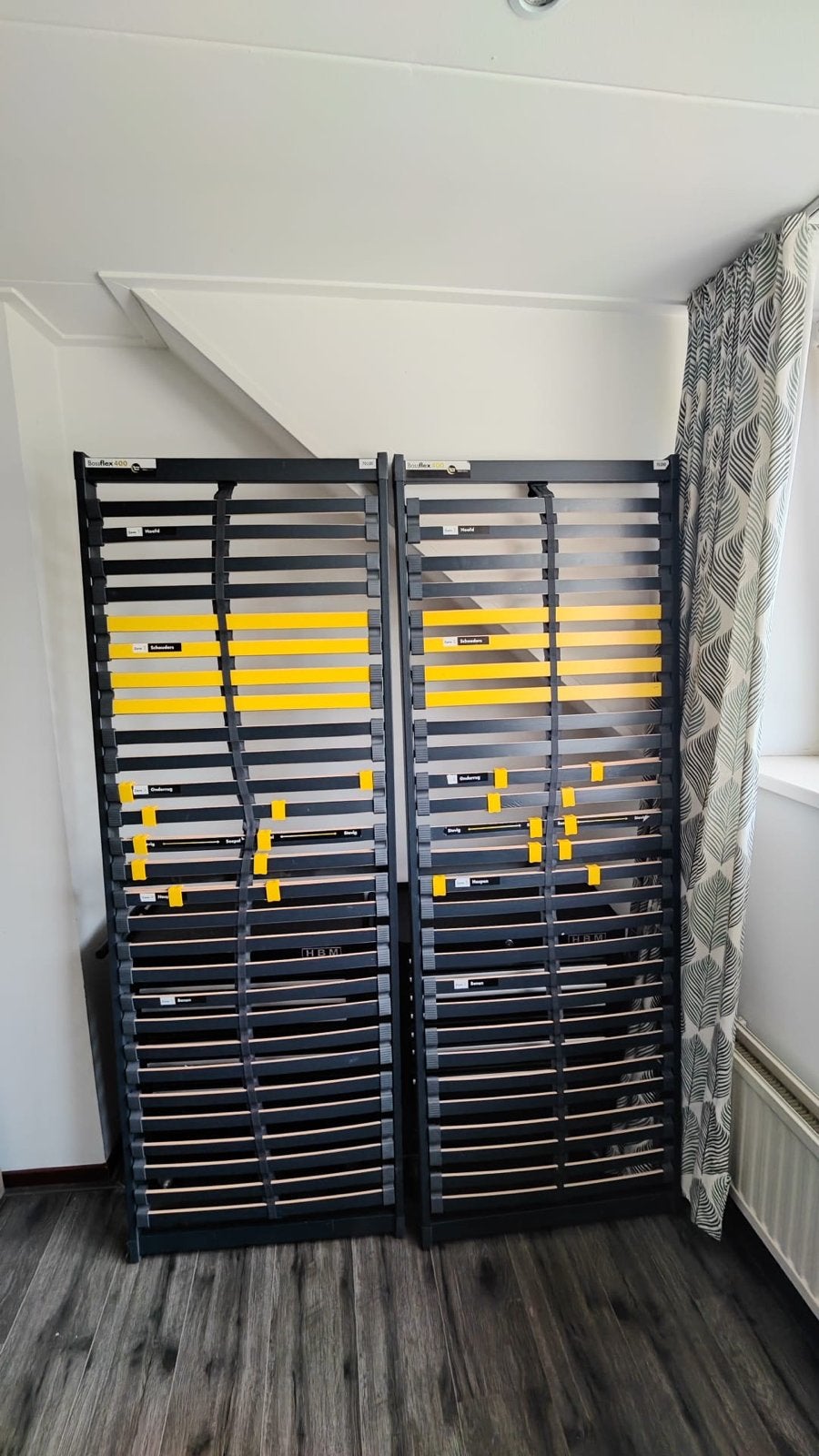 2x Lattenbodem Bossflex 400 - 70x200 cm, 70 cm of minder, Zwart, Tweepersoons, Ophalen of Verzenden