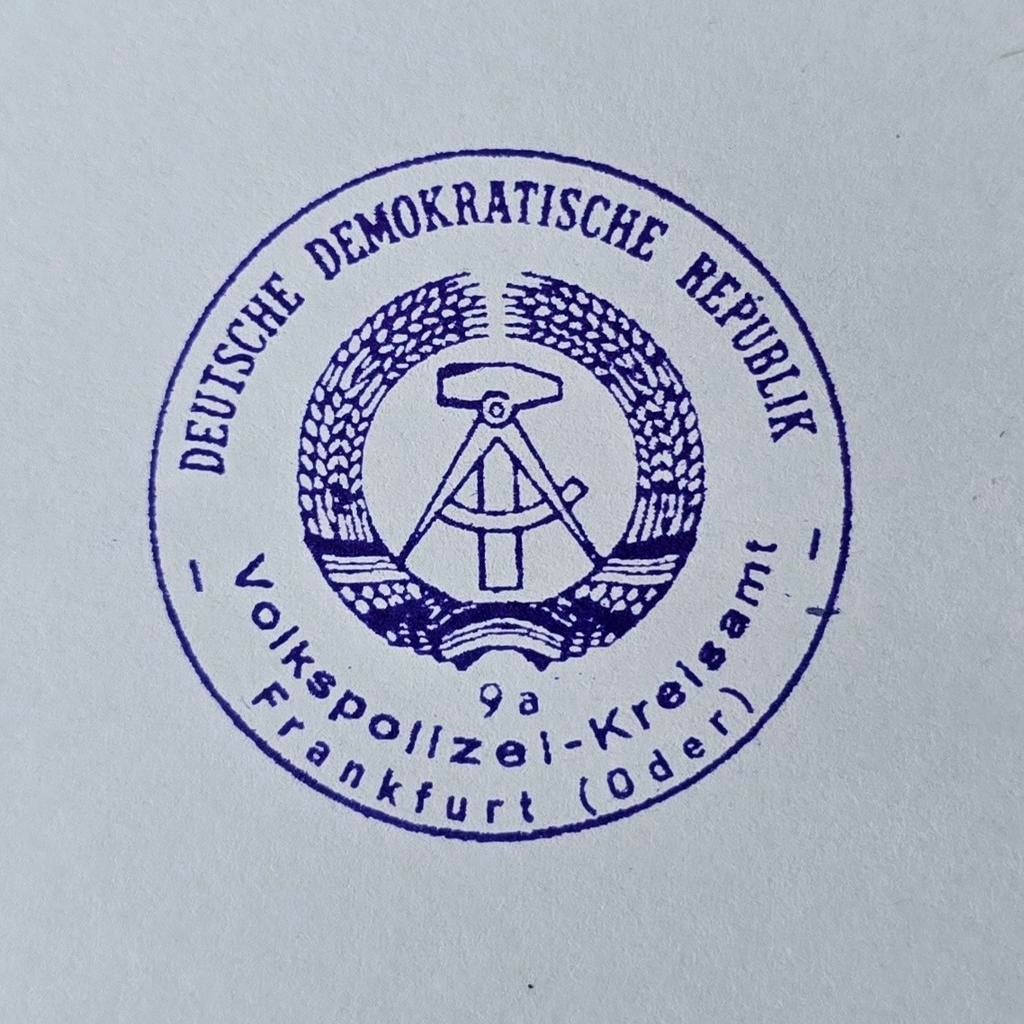 Repro Stempel DDR Volkspolizei - Kreisamt Frankfurt Oder, Verzamelen, Verzenden, Landmacht, Duitsland