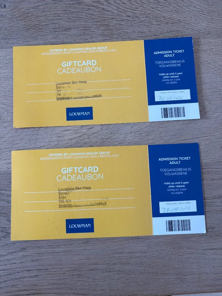2 kaartjes Louwman Museum Den Haag, Twee personen, Ticket of Toegangskaart
