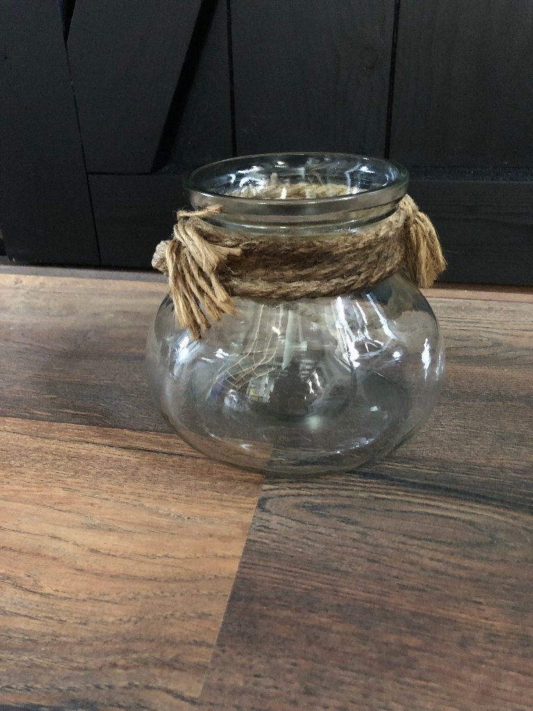 Glazen windlicht / pot / vaas, Ophalen of Verzenden, Zo goed als nieuw, Overige materialen, Kandelaar