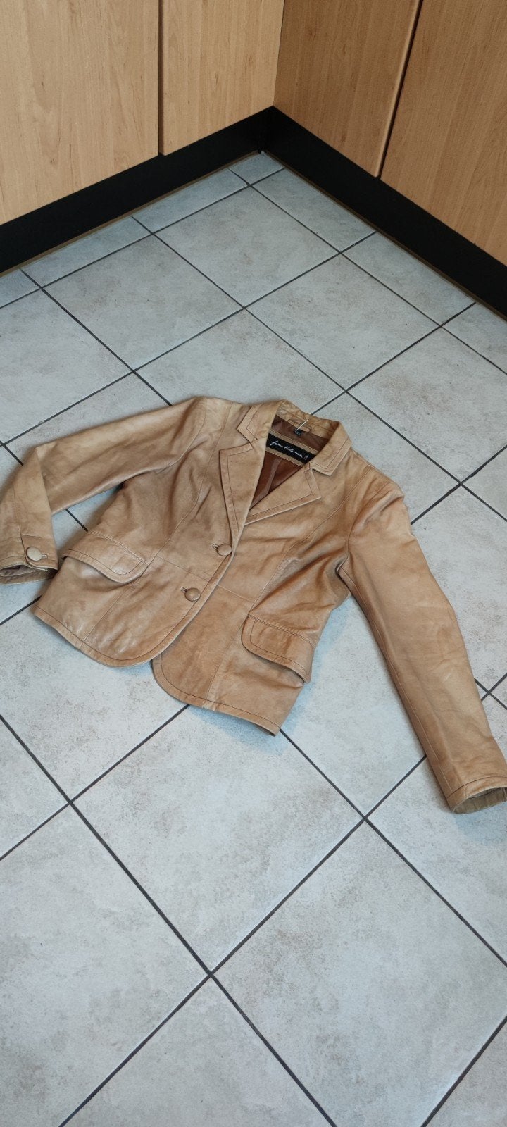 FRANS MOLENAAR leer jas van C&A maat 40, Kleding | Dames, Jassen | Zomer, Ophalen of Verzenden, Zo goed als nieuw, Maat 38/40 (M)
