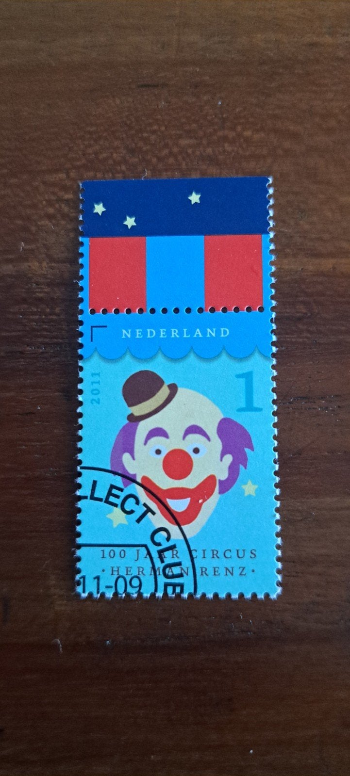 100 jaar Circus Renz met tab. Gestempeld 2011 ., Ophalen of Verzenden