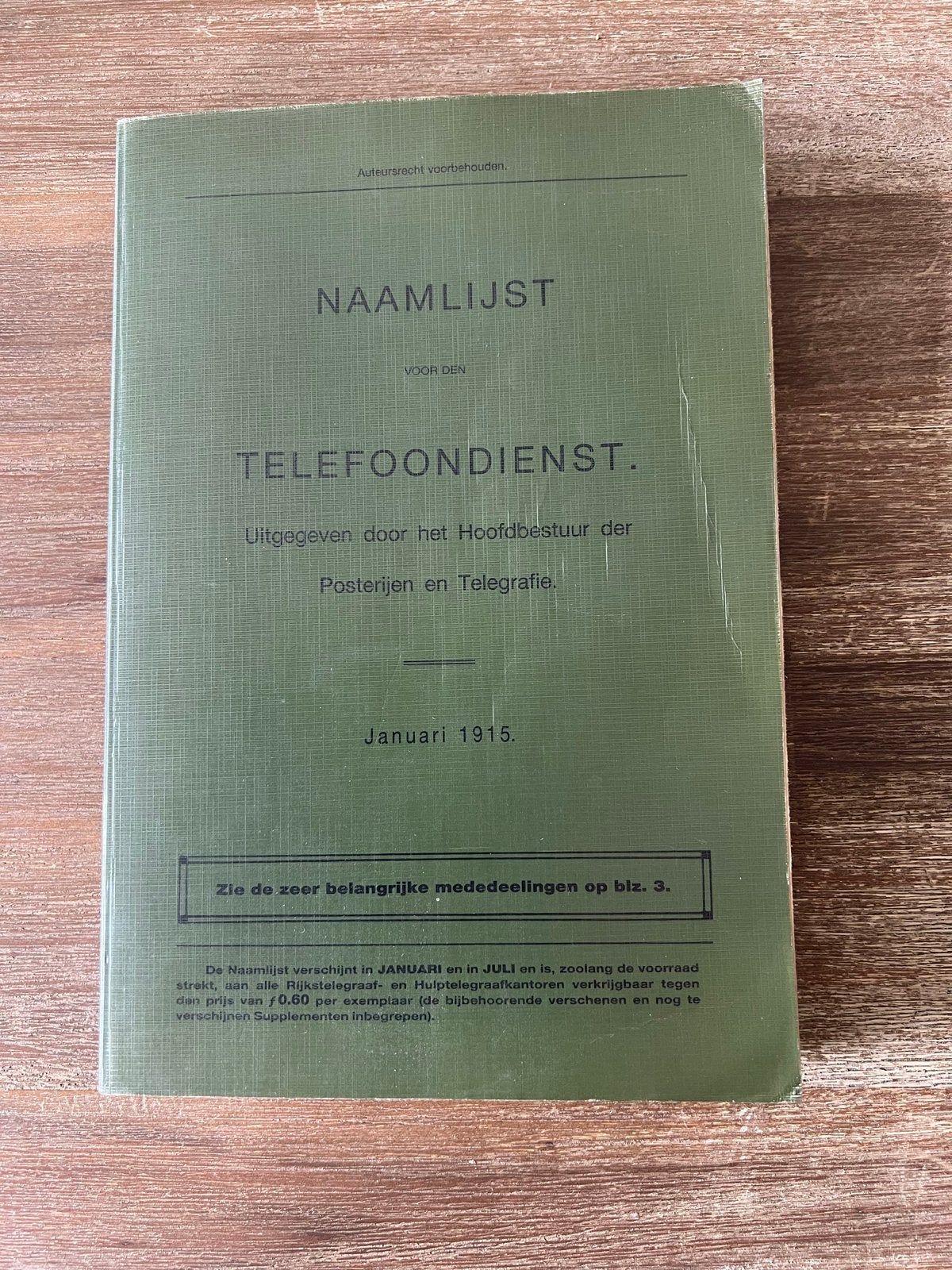 Telefoonboek 1915 heel Nederland - Zeer Goede Staat, Ophalen of Verzenden
