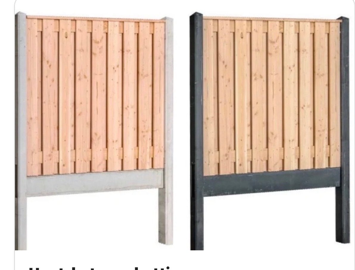 Hout-beton schutting op maat van DHT – Drenth Hout & Tuin, Verzenden, Nieuw, Hout, 1 tot 2 meter