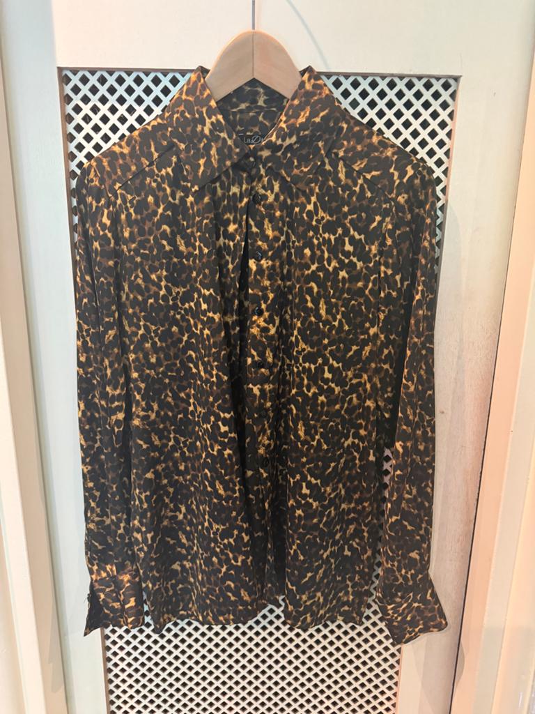 La Dress Blouse met Luipaardprint - Maat XXS, Ophalen of Verzenden, Zo goed als nieuw, Maat 34 (XS) of kleiner, Bruin