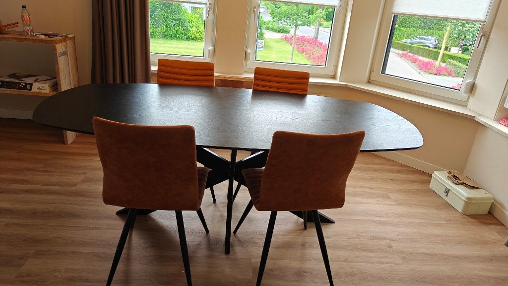 tafel met 4 stoelen, Ophalen, Gebruikt, 200 cm of meer, 50 tot 100 cm