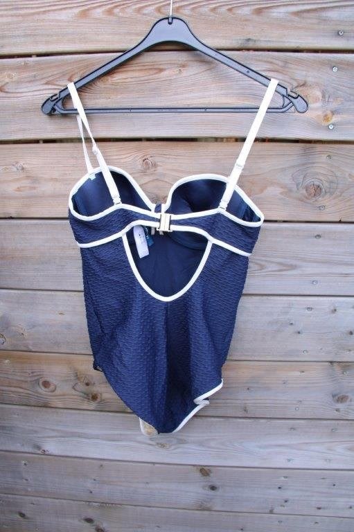 Badpak donkerblauw/ creme Marie Jo mt 75C Vaste prijs, Blauw, Marie Jo, Badpak, Ophalen of Verzenden