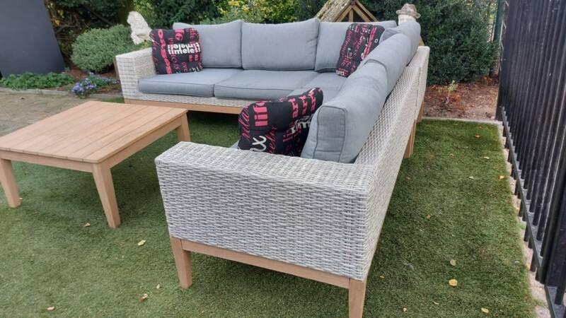 Prachtig luxe wicker polywood loungeset, Ophalen, Gebruikt, Wicker