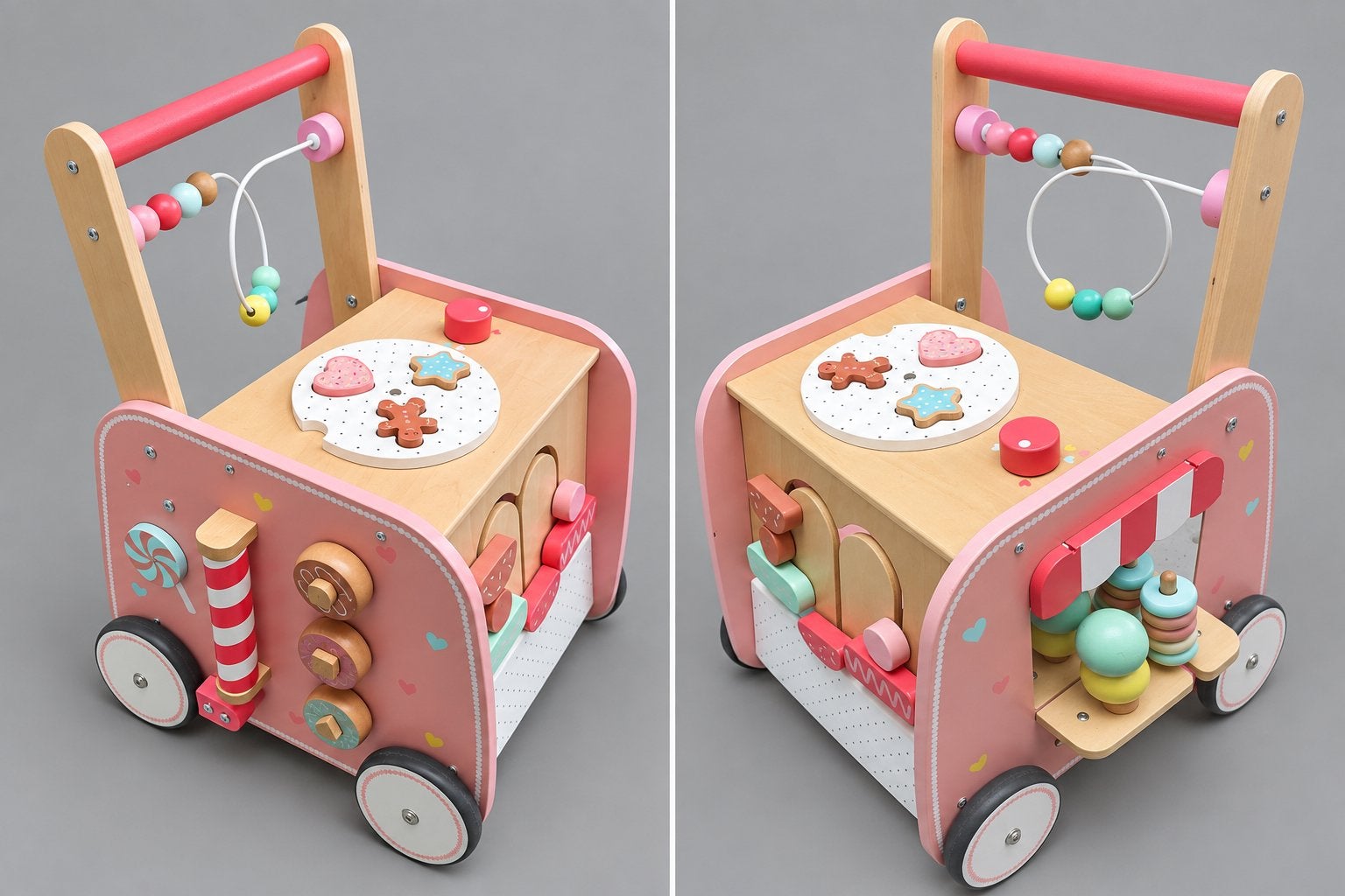 Vertbaudet Houten Loopwagen met Activiteiten, Ophalen, Zo goed als nieuw, Overige typen, Met wieltjes