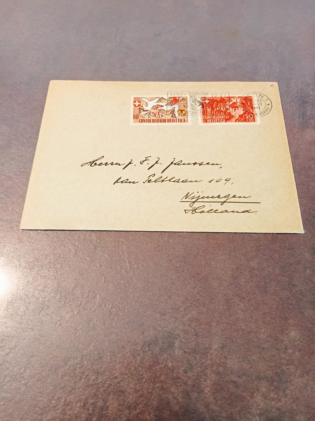 Zwitserse brief uit 1941 naar Nijmegen met Duitse censuur, Verzamelen, Ophalen of Verzenden, Landmacht, Nederland
